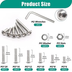 Comprehensive 640PCS M3 Screws Set with Nuts & Washers – Ideal for DIY Projects