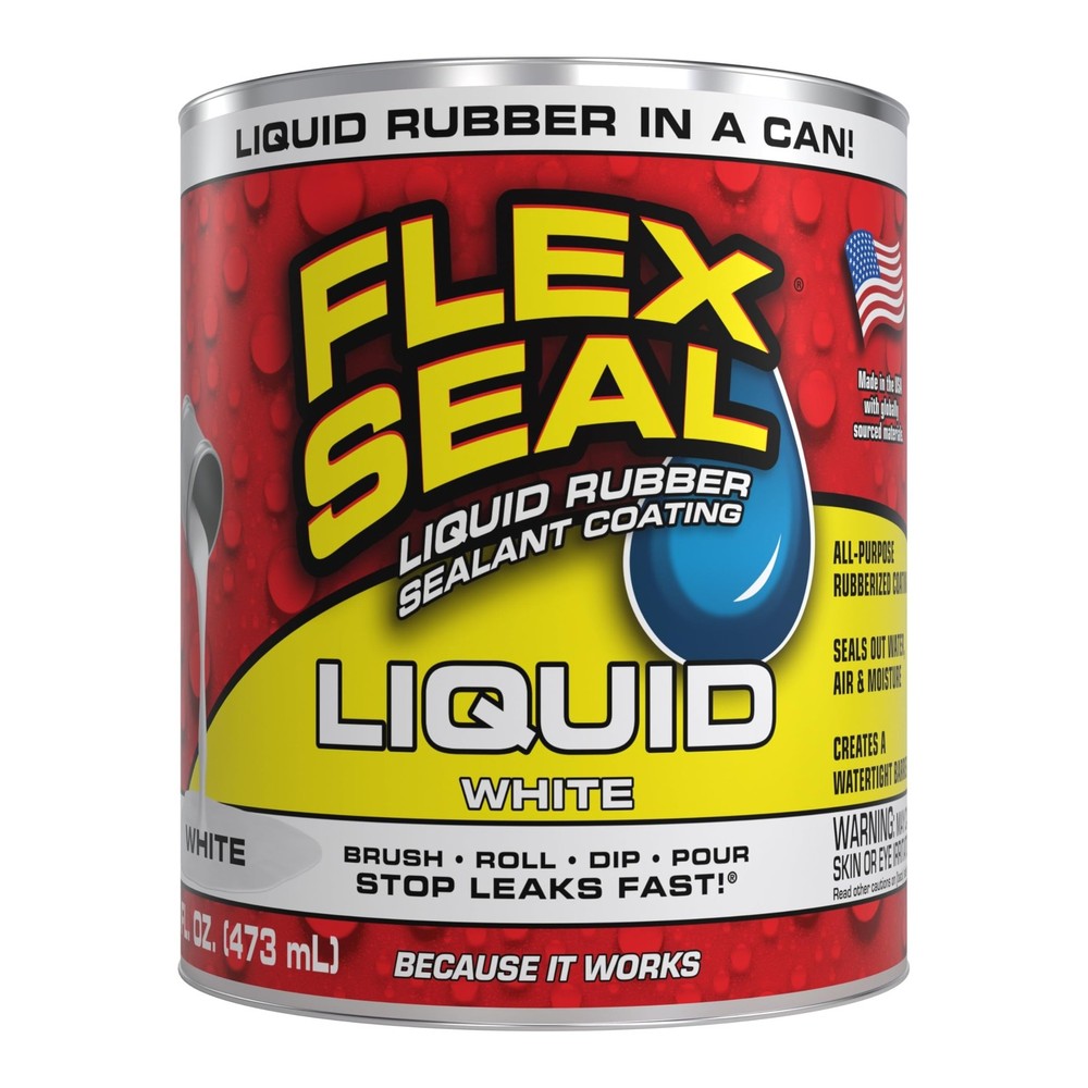Liquid Rubber Sealant Waterproof Flexible Breathable UV Resistant White 16 oz