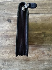 Vintage Filofax Pocket Durham Black Deluxe Leather Zip Organizer 6 Ring Planner