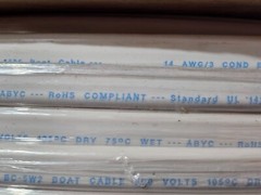 Boat Cable 500 Feet 14 AWG/3 Conductor Tinned Copper PVC Jacket BC-5W2 600V