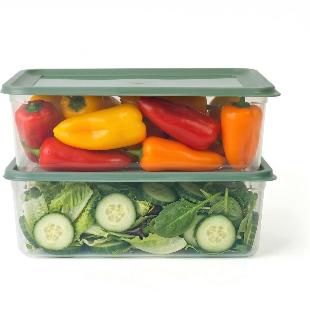 Carrotez 9.7 Cup Rectangular Food Storage Containers Lids Stackable Meal Prep