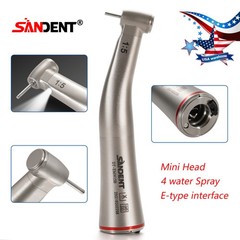 SANDENT 1:5 LED Increasing Contra Angle Handpiece Push Button Fiber Optic Dental