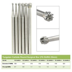 Wave Dental Surgical Bur Round Carbide Diamond Bur Long Round Ball High Speed FG