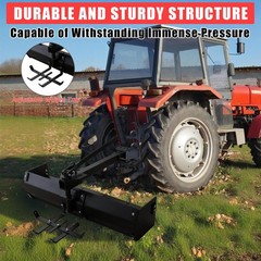 42″ Tow Behind Box Scraper Lawn Tractor Attachment w/ Steel Box Blade Hitch Tow