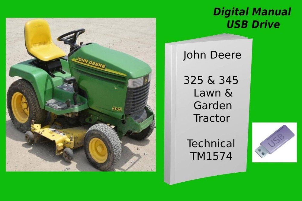 John Deere 325 & 345 Lawn & Garden Tractor Technical Manual See Description