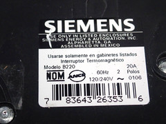 Siemens B220 20 Amp 2 Pole 120/240V BL Bolt On Circuit Breaker