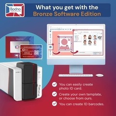 Bodno Evolis Primacy 2 Dual Sided ID Card Printer & Complete Supplies Package