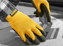 DeWalt DPG70 LARGE SIZE TEXTURED RUBBER COATED GRIPPER GLOVES WORK GLOVE NEW