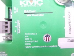 KMC Controls BACnet VAV Controller BAC-9001A 24VAC 8VA 50/60Hz 108/90s