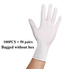White Nitrile Disposable Gloves Powder & Latex Free Gloves for Kitchen Cooking H