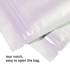 Multi-Size Both Sided Glossy White Foil Mylar Flat Zip lock Bag Wholesale W02