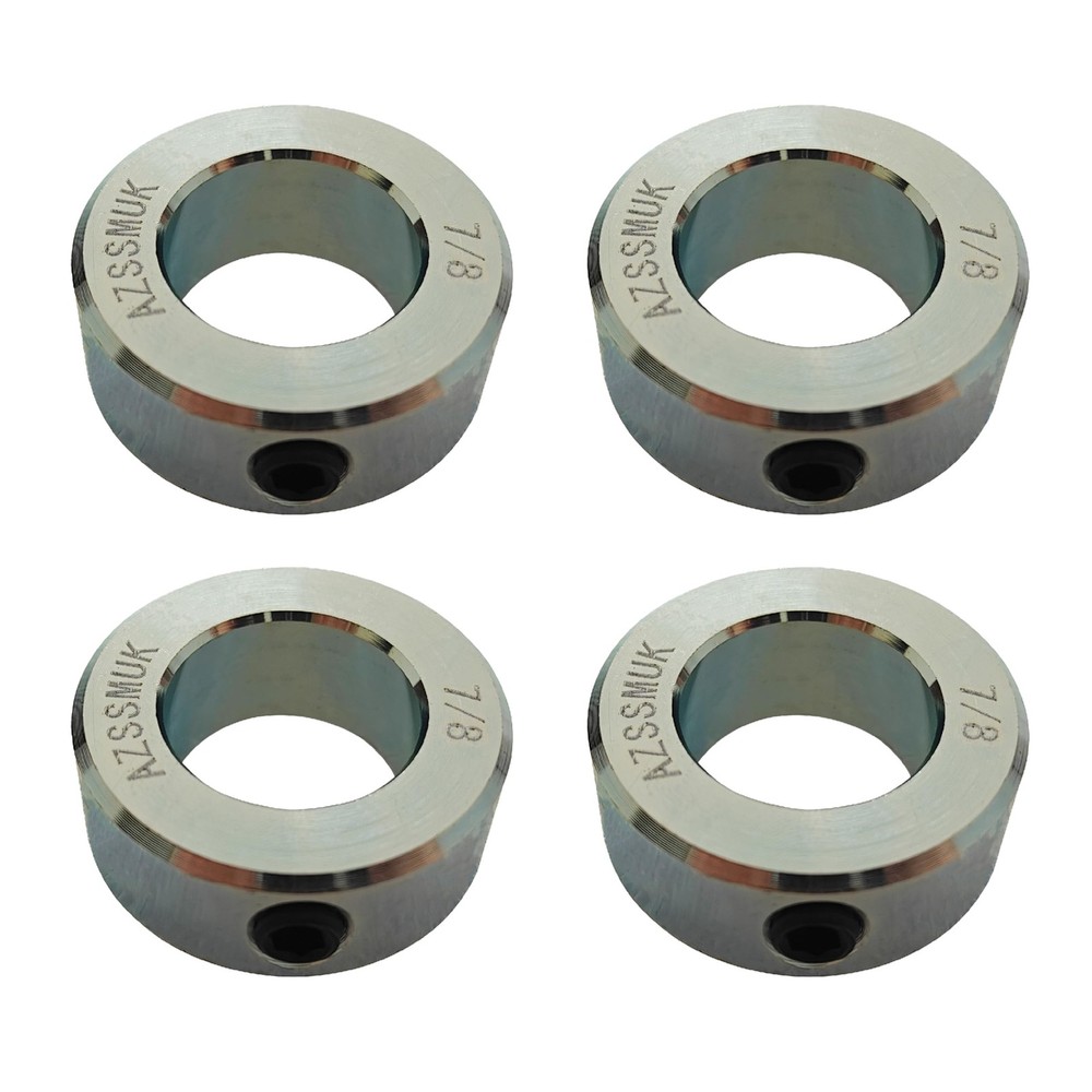 7/8 Bore Zinc Plated Shaft Collars, Solid Steel, Set Screws Style, Industrial
