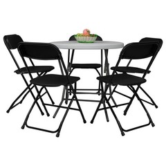 12PCS Folding Plastic Chair Wedding Party Outdoor Indoor 360LBS Capacity Black