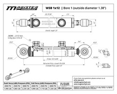 Hydraulic Cylinder Welded Double Acting 1″ Bore 12″ Stroke Swivel Ball/Eye