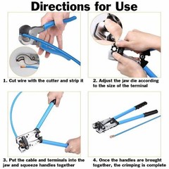 Wire Crimper and Cable Cutter for 0, 1, 2, 4, 6, 8, 10 AWG – Cable Lug Crimping