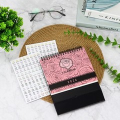 Koqye Desk Calendar 2025-2026 July to December 2026, Small 6.5*6.5inch, Pink