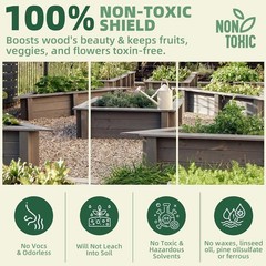 Garden Box Sealer 32OZ/946ML, Non-Toxic & Plant-Based Waterproofing Wood Sealer