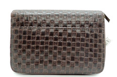 Mundi Brown 6 Ring Planner Woven Design w/ Calculator Card Holder Wallet Unused