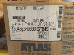 250 – Atlas 1/4″-14 x 7/8″ HWI LAP/STITCH Self-Tapping Hex Screws in Slate Gray