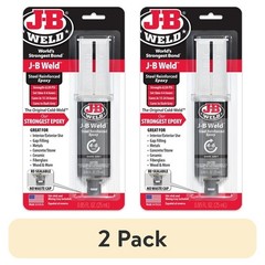 J-B Weld Original Steel Reinforced Epoxy Syringe, High Strength, 2 Pack, Dark