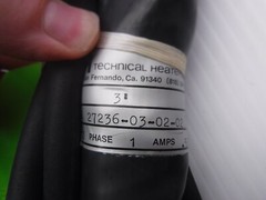 Technical Heaters Inc. Model No. 3′ Volts: 110 Phase: 1 Amps: 0.53