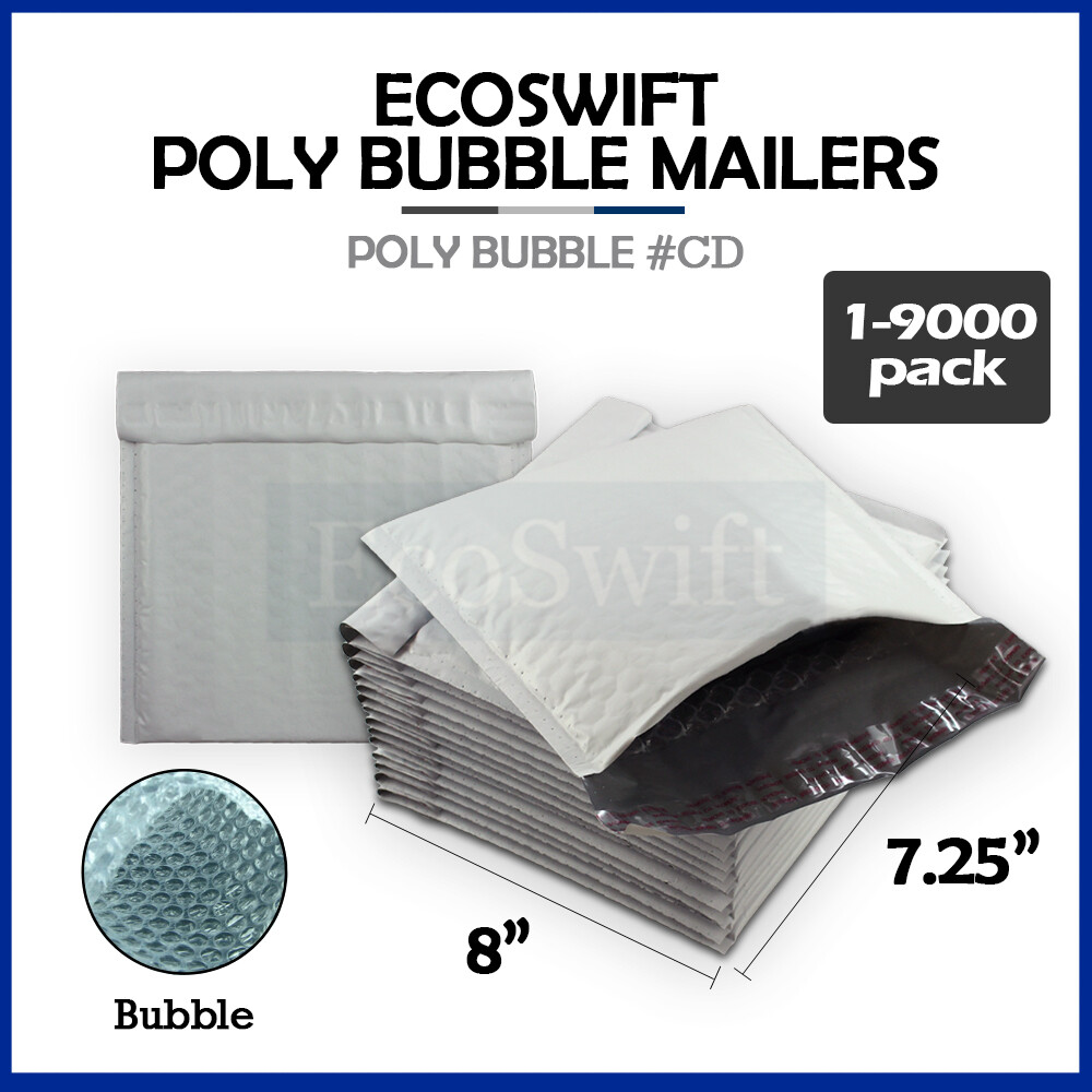 1-9000 #CD 7.25×8 “EcoSwift” Poly Bubble Mailers Padded Envelope Bags 7.25″ x 8″