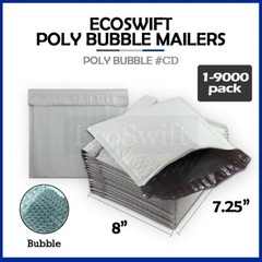 1-9000 #CD 7.25×8 “EcoSwift” Poly Bubble Mailers Padded Envelope Bags 7.25″ x 8″