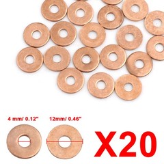 20pcs 4mm Inner Diameter Copper Washers Flat Sealing Gaskets Rings