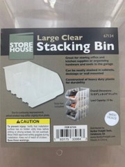 6- Store House Large Clear Stacking Bins 12-3/4″ L x 8-1/4″W x 6″H Storage Tool