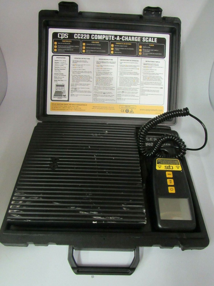 CPS CC220 Refrigerant Charging Scales 220lb cap. Electronic Scale a189.4