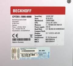 Beckhoff CP7201-1000-0000 Industrial PC Windows XP 1.5 GHz CPU 12.1″ LED