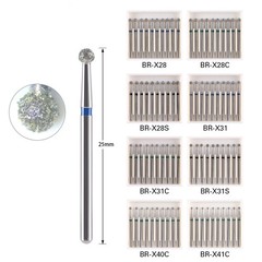10 Pcs/Box Dental Surgical Diamond FG 1.6mm Burs Ball Round High Speed Handpiece