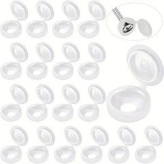 100 Pcs Black Hinged Screw Cover Caps – Snap Flip Tops w/ Washers Small