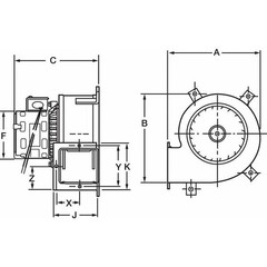 Dayton 1Tdv2 Rectangular Oem Blower, 3250 Rpm, 1 Phase, Direct Drive, Steel 1