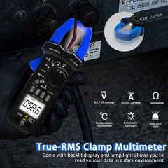 Digital Clamp Meter AC DC Current Multimeter TrueRMS 6000 Counts Amp Volt Tester