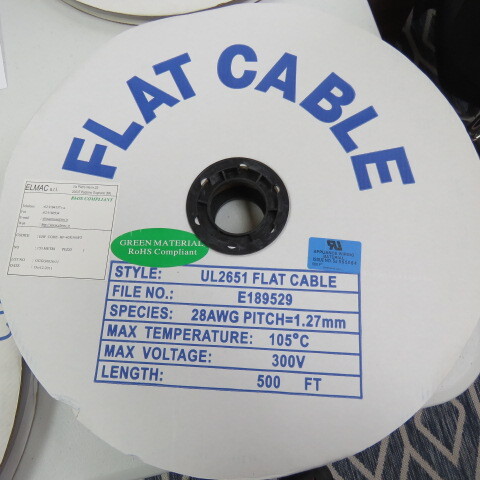 ELMAC HF-40X500FT Qty of 25 per Lot UL2651 FLAT CABLE 40 POLES AWG28