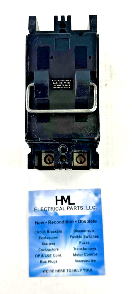 BOLTSWITCH, PT223, 100A, 2 POLE FUSE PULL OUT *RECONDITIONED