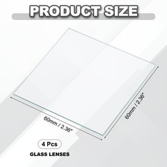 4 Pcs 60x60mm Glass Streak Plate Lab Glass Slides Microscope Glass Slides