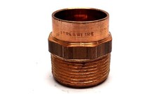 Streaml 1-1/4″ MNPT Threaded Copper Fitting to 1-1/4″ Tube Adapter Sweat Fitting