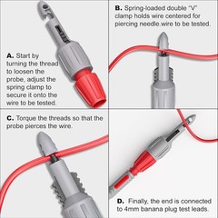 2pcs Wire Piercing Probe Kit, Insulation Puncture Wire Probe Piercing Clip Te…