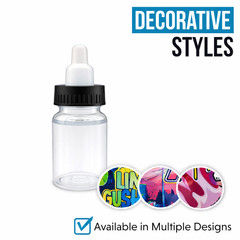 10 Pack Bottle-Style Premium Foil Storage Organizers with Lids–Assorted Graphics