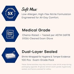 Supmedic Medical Soft Max™ Black Nitrile Disposable Gloves,