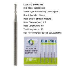 Wave Dental Surgical Burs 25mm Carbide Bur Friction Grip FG Straight Fissure 557