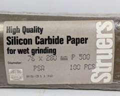Struers Silicon Carbide Paper Wet Grinding P500 76x280mm 100 pcs RS-31132 NOS