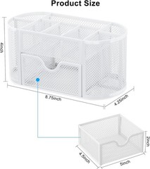 Scratch-Resistant Mesh Desk Supply Holder with Drawer – Organize Your Workspace