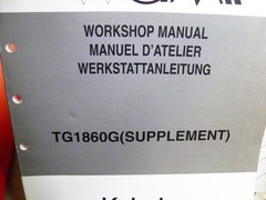 KUBOTA TG1860G TRACTOR SERVICE MANUAL SUPPLEMENT