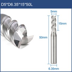 1/4″ CNC Solid Carbide Bit 3 Flute End Mill Square End for Aluminum Cutting