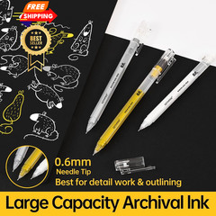 GETHPEN 3 Colors 0.6mm Extra Fine Point Gel Pen Set 0.6 mm, White,Gold,Silver