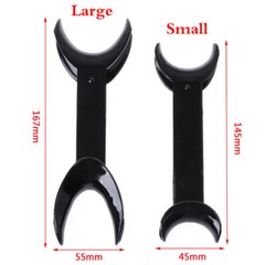 4X Dental Intraoral Cheek Lip Retractor Double-headed T-Shape Opener Black/Clear