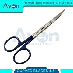 2pcs Premium Dissecting Iris Scissors with Sharp Points, Curved+Straight – 4.5in